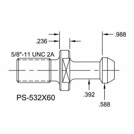 TJ DAVIES CO Solid Retention Knob PS-532X60